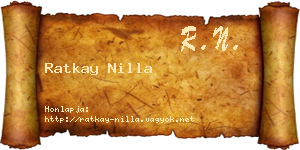 Ratkay Nilla névjegykártya